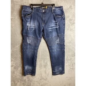 RAW X Slim Jeans 54 Blue Denim Distressed Pants